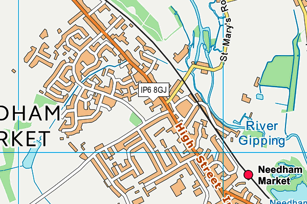 IP6 8GJ map - OS VectorMap District (Ordnance Survey)