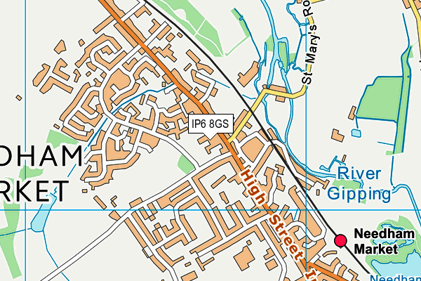 IP6 8GS map - OS VectorMap District (Ordnance Survey)