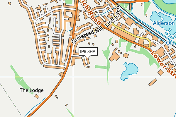 IP6 8HA map - OS VectorMap District (Ordnance Survey)