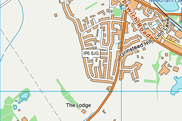 IP6 8JG map - OS VectorMap District (Ordnance Survey)