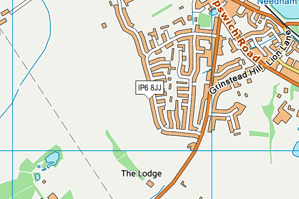 IP6 8JJ map - OS VectorMap District (Ordnance Survey)