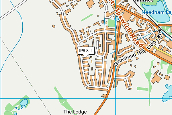 IP6 8JL map - OS VectorMap District (Ordnance Survey)