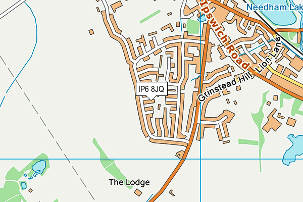 IP6 8JQ map - OS VectorMap District (Ordnance Survey)