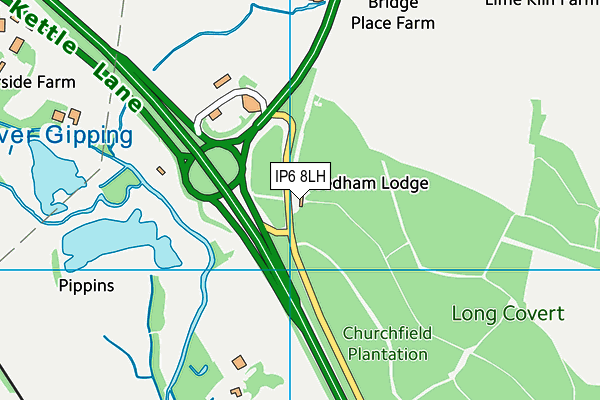 IP6 8LH map - OS VectorMap District (Ordnance Survey)