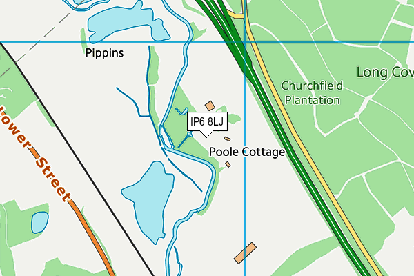 IP6 8LJ map - OS VectorMap District (Ordnance Survey)