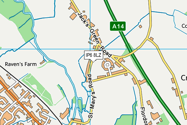 IP6 8LZ map - OS VectorMap District (Ordnance Survey)