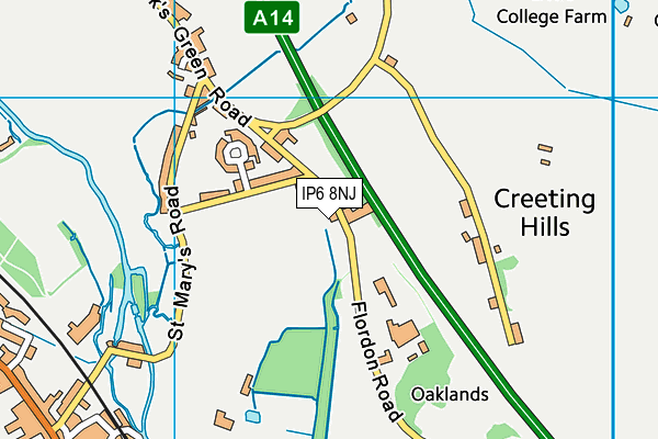 IP6 8NJ map - OS VectorMap District (Ordnance Survey)