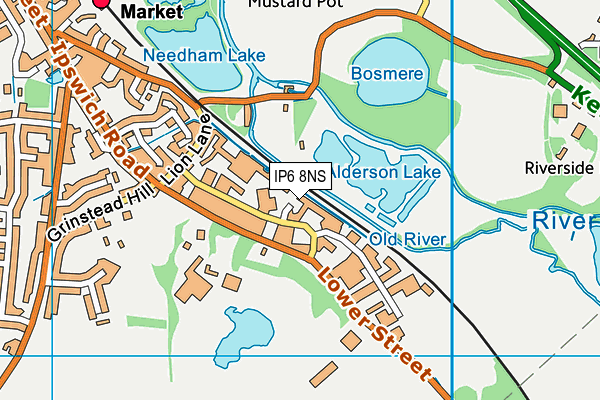 IP6 8NS map - OS VectorMap District (Ordnance Survey)