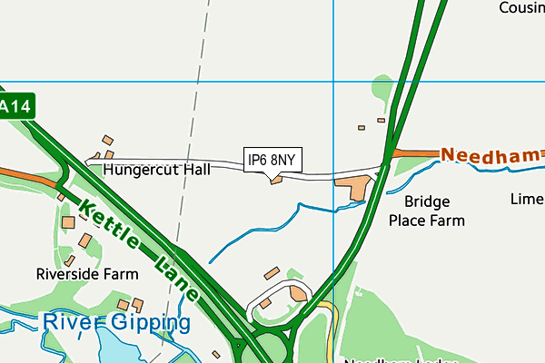 IP6 8NY map - OS VectorMap District (Ordnance Survey)