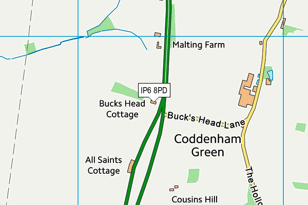 IP6 8PD map - OS VectorMap District (Ordnance Survey)