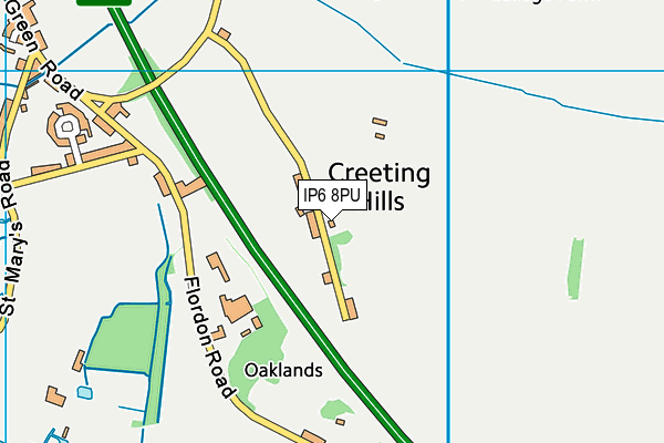 IP6 8PU map - OS VectorMap District (Ordnance Survey)