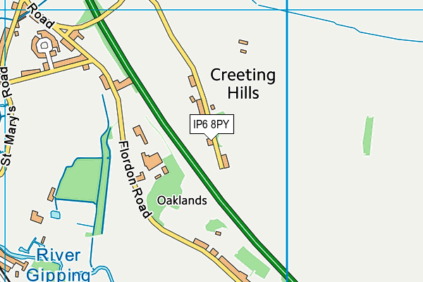 IP6 8PY map - OS VectorMap District (Ordnance Survey)