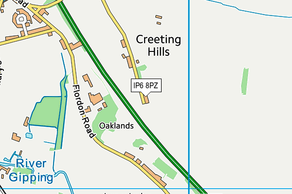 IP6 8PZ map - OS VectorMap District (Ordnance Survey)