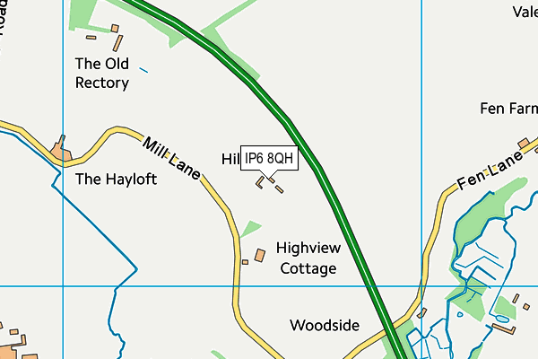 IP6 8QH map - OS VectorMap District (Ordnance Survey)