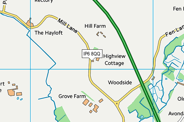 IP6 8QQ map - OS VectorMap District (Ordnance Survey)