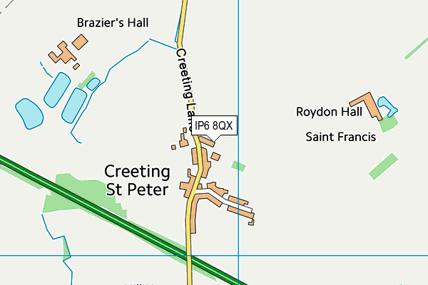 IP6 8QX map - OS VectorMap District (Ordnance Survey)