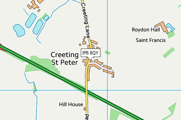 IP6 8QY map - OS VectorMap District (Ordnance Survey)