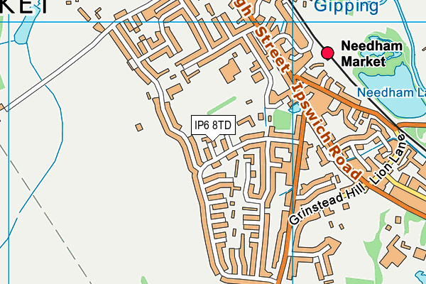 IP6 8TD map - OS VectorMap District (Ordnance Survey)