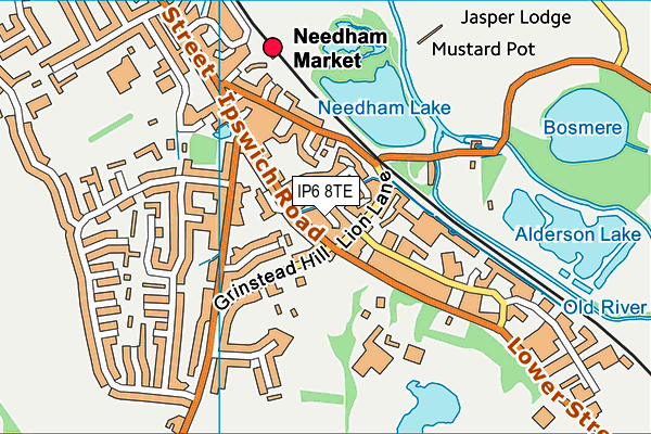 IP6 8TE map - OS VectorMap District (Ordnance Survey)