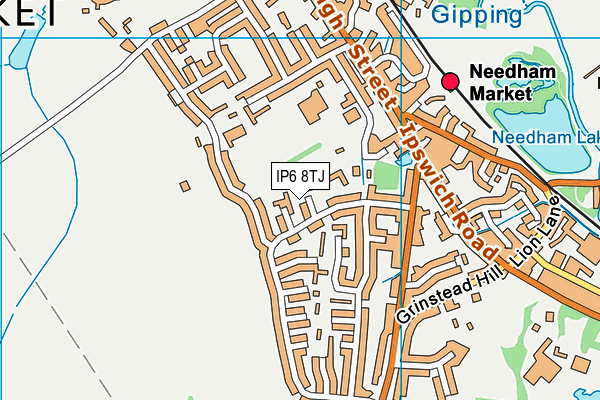 IP6 8TJ map - OS VectorMap District (Ordnance Survey)