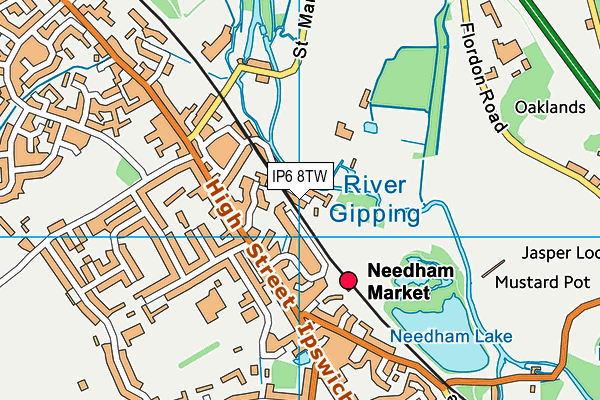 IP6 8TW map - OS VectorMap District (Ordnance Survey)