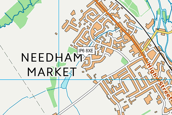 IP6 8XE map - OS VectorMap District (Ordnance Survey)