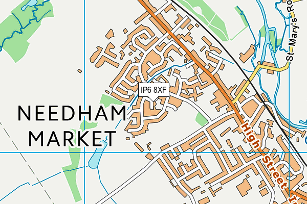 IP6 8XF map - OS VectorMap District (Ordnance Survey)