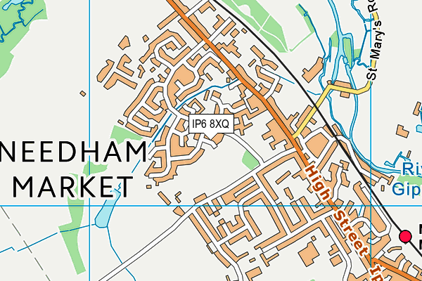 IP6 8XQ map - OS VectorMap District (Ordnance Survey)