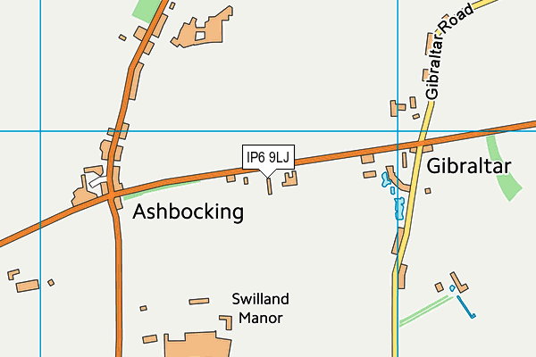 IP6 9LJ map - OS VectorMap District (Ordnance Survey)