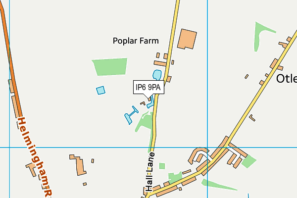 IP6 9PA map - OS VectorMap District (Ordnance Survey)