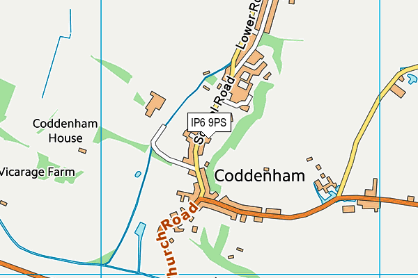 Coddenham Centre map (IP6 9PS) - OS VectorMap District (Ordnance Survey)