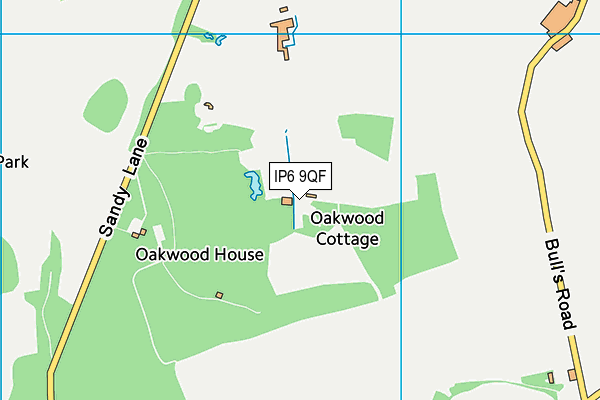 IP6 9QF map - OS VectorMap District (Ordnance Survey)