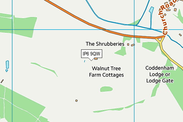 IP6 9QW map - OS VectorMap District (Ordnance Survey)