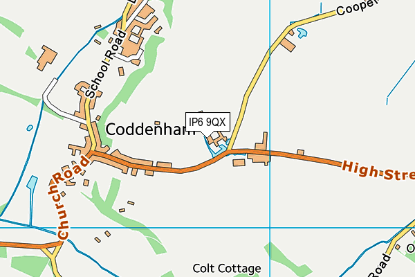 Coddenham Cricket Ground (Closed) map (IP6 9QX) - OS VectorMap District (Ordnance Survey)