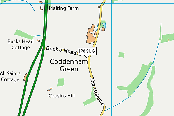 IP6 9UG map - OS VectorMap District (Ordnance Survey)