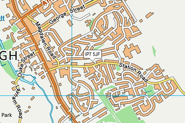 IP7 5JF map - OS VectorMap District (Ordnance Survey)