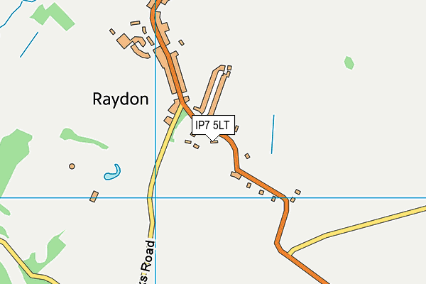 King Georges Field (Raydon) map (IP7 5LT) - OS VectorMap District (Ordnance Survey)