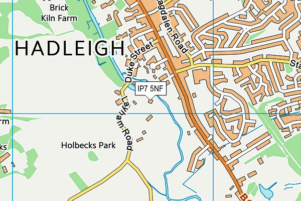 Hadleigh United Football Club map (IP7 5NF) - OS VectorMap District (Ordnance Survey)