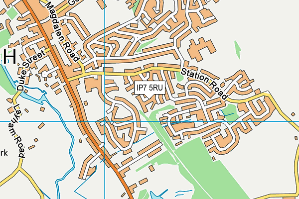 IP7 5RU map - OS VectorMap District (Ordnance Survey)