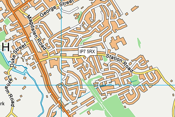 IP7 5RX map - OS VectorMap District (Ordnance Survey)