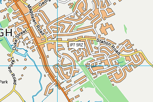 IP7 5RZ map - OS VectorMap District (Ordnance Survey)