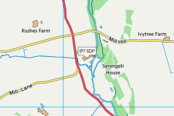 Kersey Mill Health & Fitness map (IP7 6DP) - OS VectorMap District (Ordnance Survey)