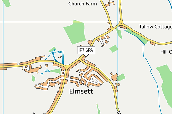 Elmsett Village Hall map (IP7 6PA) - OS VectorMap District (Ordnance Survey)
