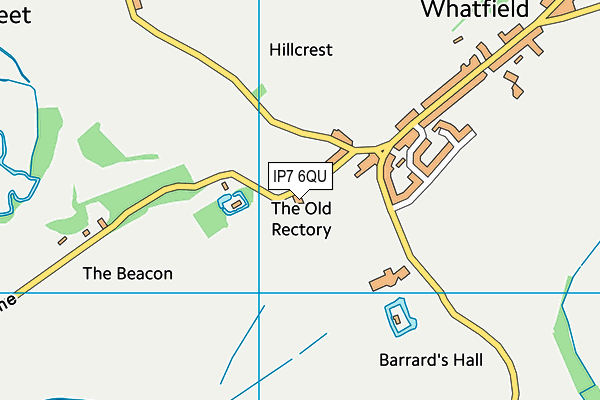 Whatfield Church of England Voluntary Controlled Primary School map (IP7 6QU) - OS VectorMap District (Ordnance Survey)