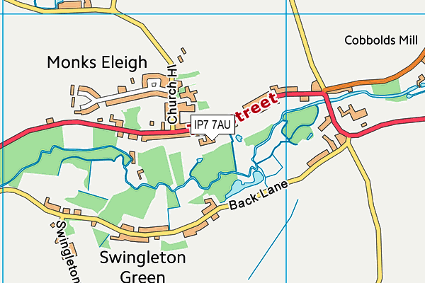 IP7 7AU map - OS VectorMap District (Ordnance Survey)