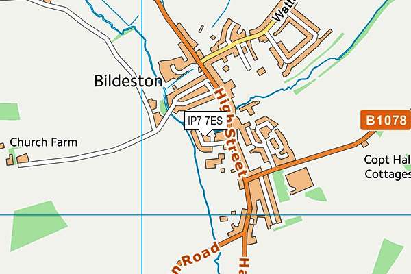 Bildeston Primary School map (IP7 7ES) - OS VectorMap District (Ordnance Survey)
