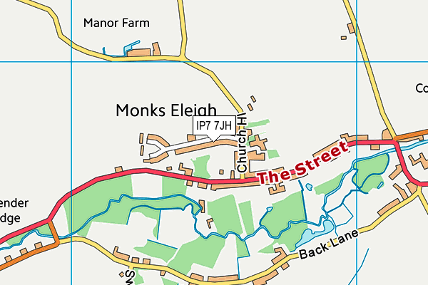 Monks Eleigh Recreation Ground map (IP7 7JH) - OS VectorMap District (Ordnance Survey)