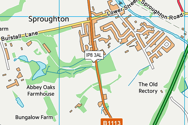 IP8 3AL map - OS VectorMap District (Ordnance Survey)