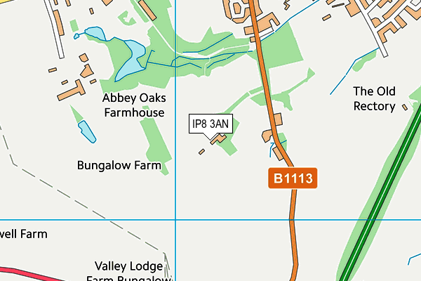 IP8 3AN map - OS VectorMap District (Ordnance Survey)