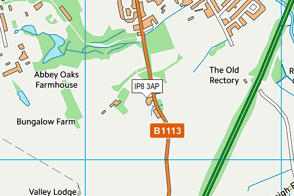 IP8 3AP map - OS VectorMap District (Ordnance Survey)